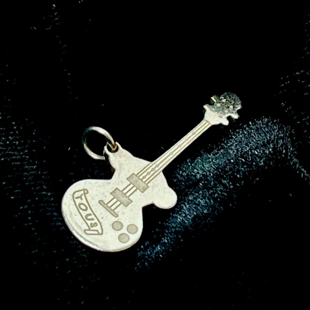 TOUS Guitar Pendant Life is Music Kyle Minogue Stainless Steel 2000s Vintage Y2K
